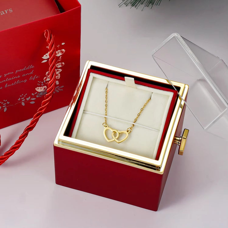 Rose Box with Engraved Necklace