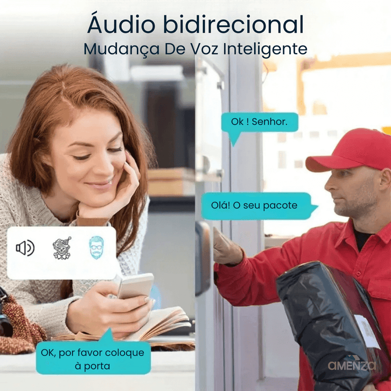 Campainha Sem Fio Inteligente Com Câmera e Áudio Wi-fi com [15% Desconto na Primeira Compra] + Frete Grátis