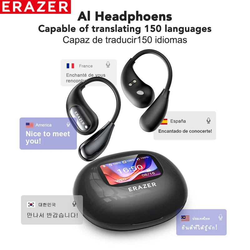 [AI Earphone] Bluetooth Earphones ERAZER XP7 Wireless Headphones ASMR Headset Equalizer APP AI Translator Earbuds Lightweight